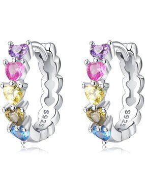 Dainty Small Huggie Hoop Earrings with Cubic Zirconia for Women - 1.5cm